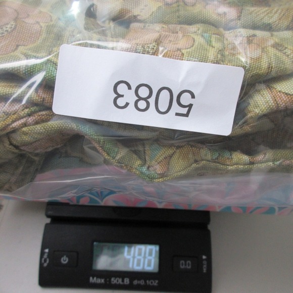 Anthropologie Cropped Cargo Pants Women 22W Green Cotton Floral Boho Baggy 488 - Picture 15 of 16